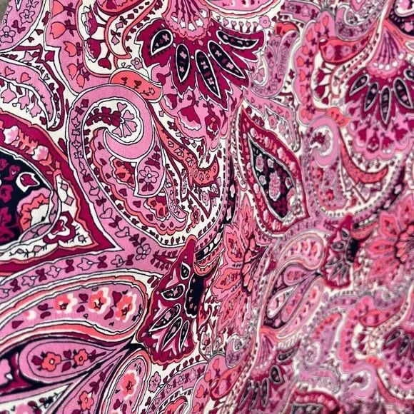 Michael Kors Pink Dress M Paisley Flutter Hem Sleeveless Stretchy Shift Sundress - Picture 11 of 11